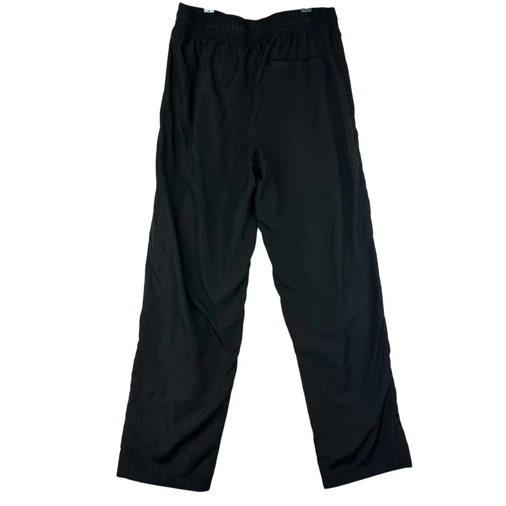 Athletic Works Track Pants Mens M Regular Black Windbreaker Ankle Zip Polyester‎